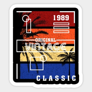 1989 Vintage 31st Birthday Gift Retro Palm Tree Sticker